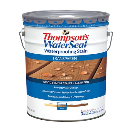 Thompsons Waterseal Transparent Chestnut Brown Waterproofing Wood Stain & Sealer, 5 gal TH6216